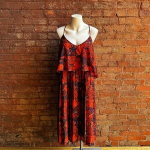 ASOS Fall Orange and Blue maxi dress